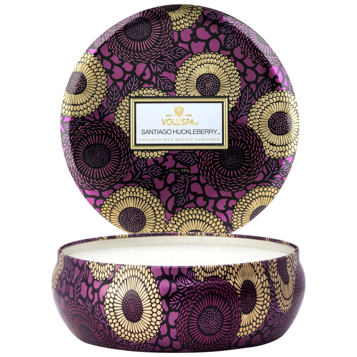 Voluspa Santiago Huckleberry - 3 Wick Tin Candle 3 Voluspa Santiago Huckleberry - 3 Wick Tin Candle - Image 2