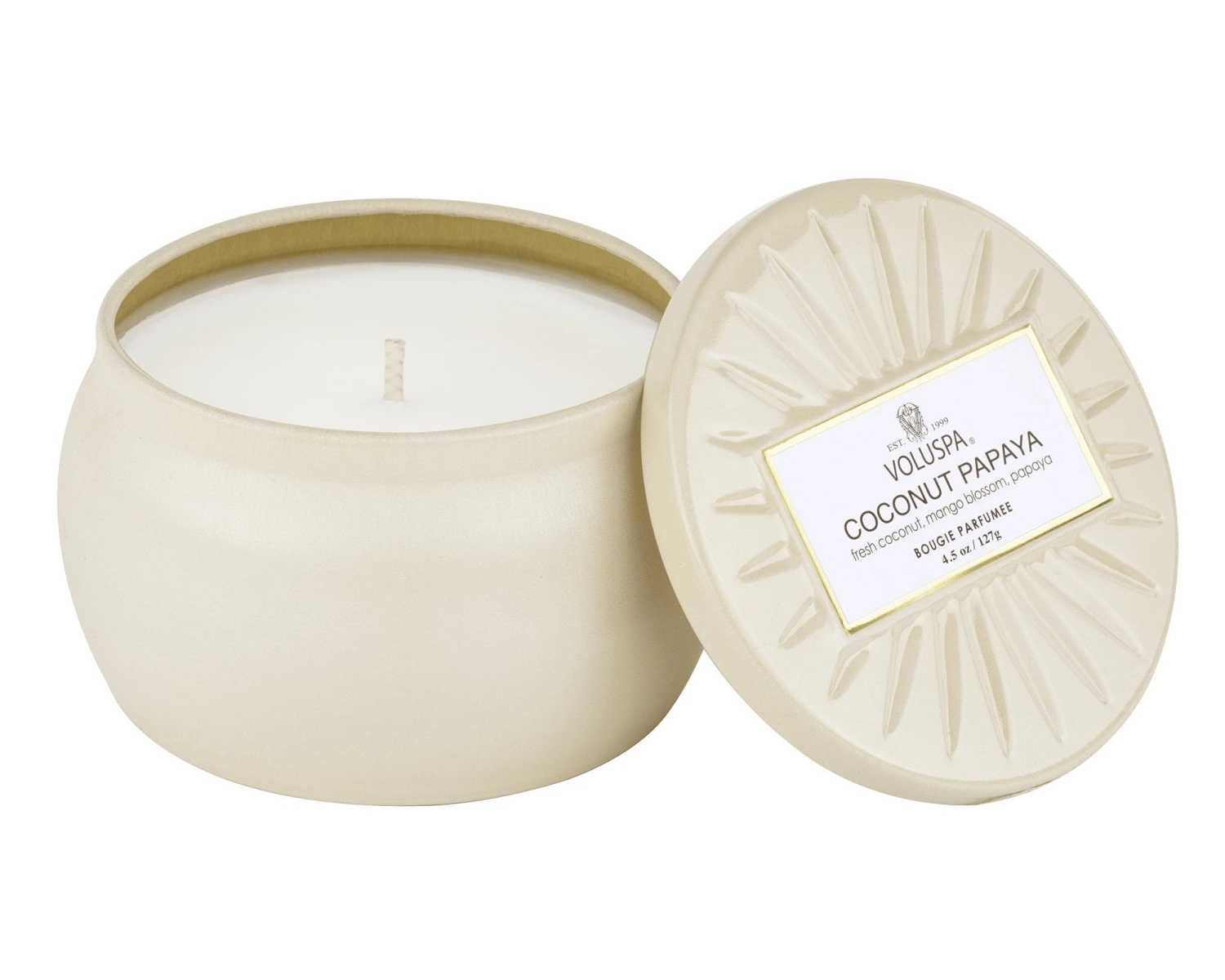 Voluspa Coconut Papaya - Mini Tin Candle 3 Voluspa Coconut Papaya - Mini Tin Candle