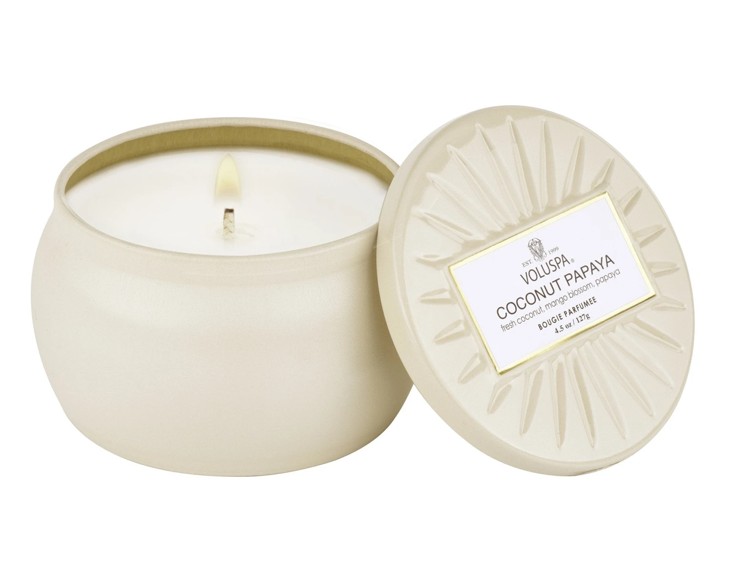 Voluspa Coconut Papaya - Mini Tin Candle 4 Voluspa Coconut Papaya - Mini Tin Candle - Image 2