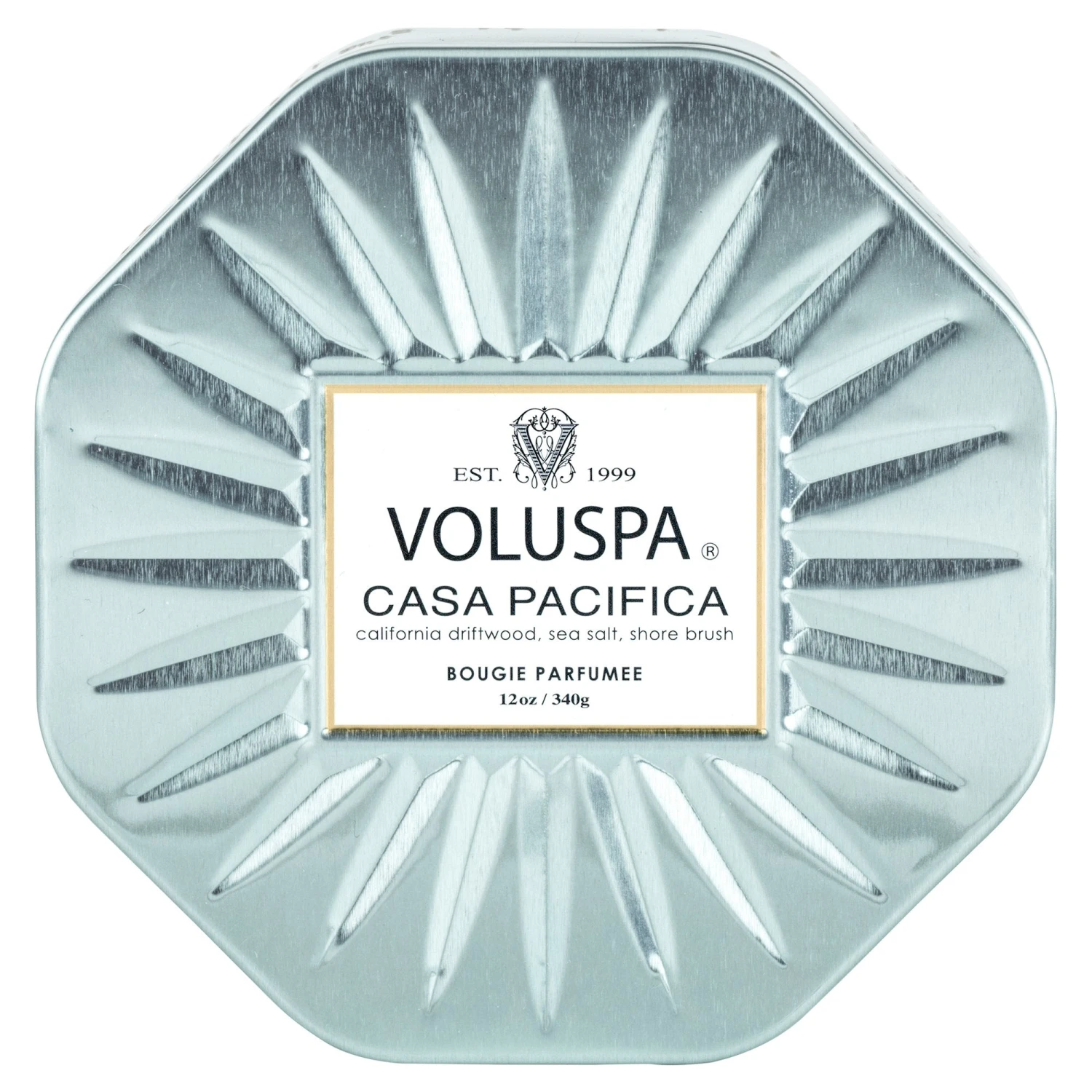 Voluspa Casa Pacifica - 3 Wick Octagon Tin Candle 3 Voluspa Casa Pacifica - 3 Wick Octagon Tin Candle