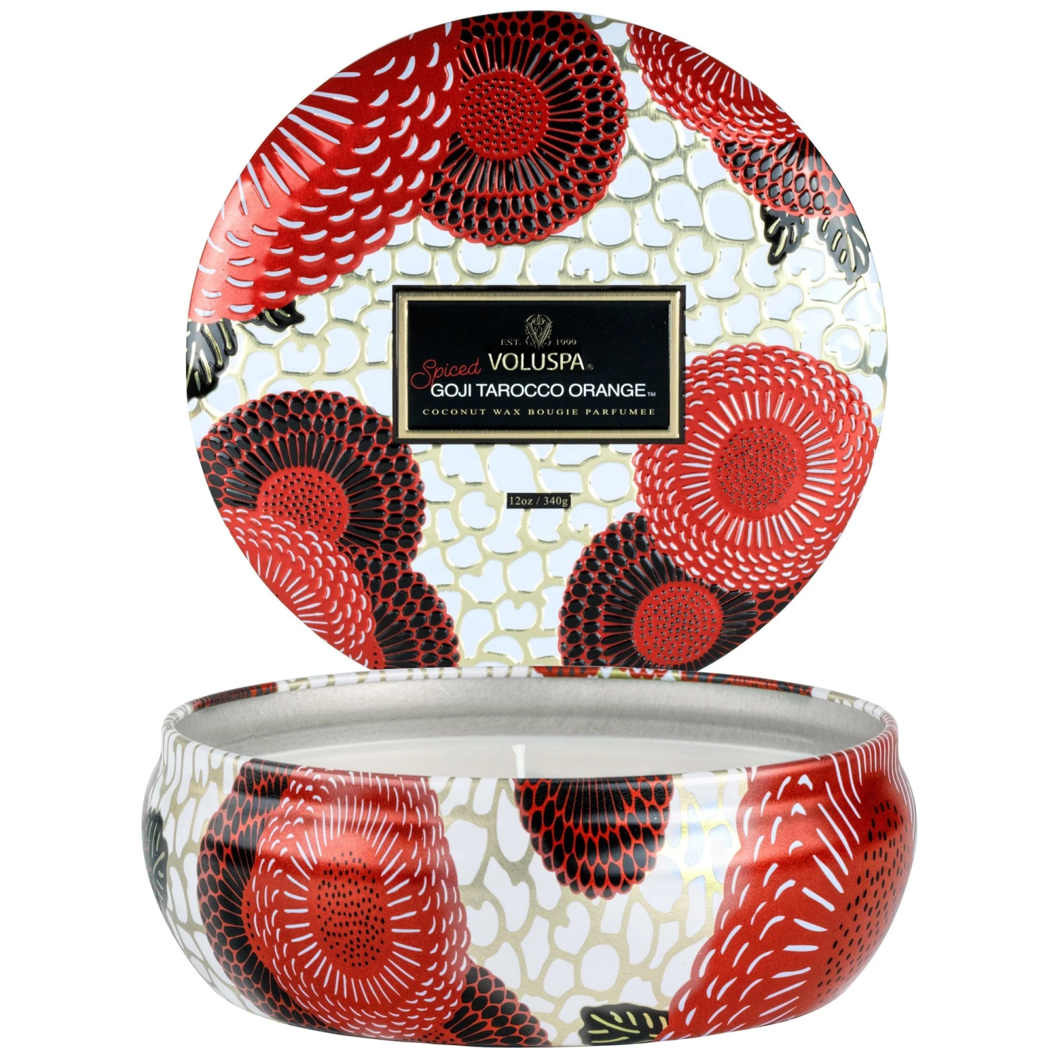 Voluspa Spiced Goji Tarocco Orange - Seasonal 3 Wick Tin Candle 3 Voluspa Spiced Goji Tarocco Orange - Seasonal 3 Wick Tin Candle