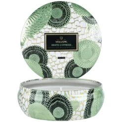 Voluspa White Cypress - Seasonal 3 Wick Tin Candle