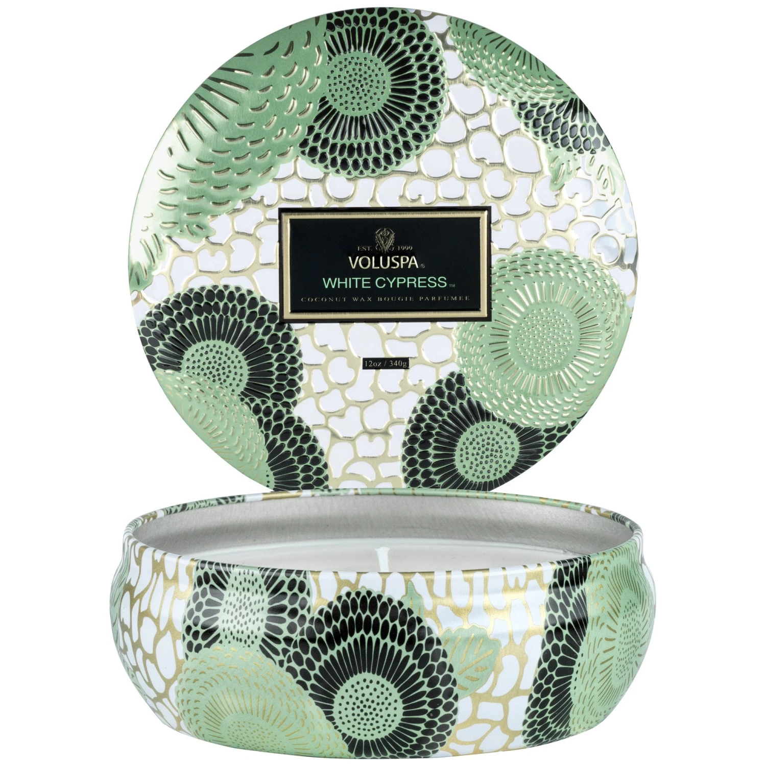 Voluspa White Cypress - Seasonal 3 Wick Tin Candle 3 Voluspa White Cypress - Seasonal 3 Wick Tin Candle