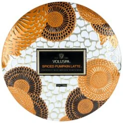 Voluspa Spiced Pumpkin Latte - Seasonal 3 Wick Tin Candle