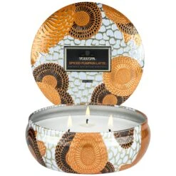 Voluspa Spiced Pumpkin Latte - Seasonal 3 Wick Tin Candle 13 Voluspa Spiced Pumpkin Latte - Seasonal 3 Wick Tin Candle -Voluspa 72221 3