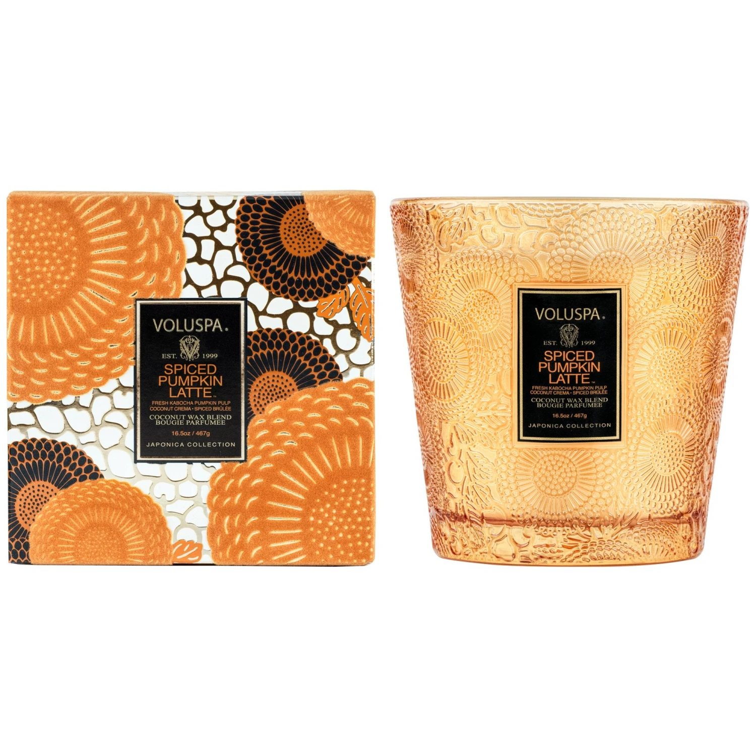 Voluspa Spiced Pumpkin Latte - 2 Wick Hearth Candle 2 Voluspa Spiced Pumpkin Latte - 2 Wick Hearth Candle