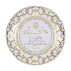 Voluspa Suede Blanc - Mini Tin Candle 12 Voluspa Suede Blanc - Mini Tin Candle -Voluspa 8111 2 1