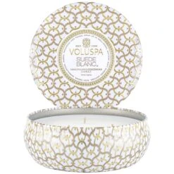 Voluspa Suede Blanc - 3 Wick Tin Candle 11 Voluspa Suede Blanc - 3 Wick Tin Candle -Voluspa 8121 2 1 1