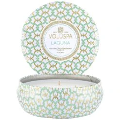 Voluspa Laguna - 3 Wick Tin Candle 12 Voluspa Laguna - 3 Wick Tin Candle -Voluspa 8123 2 1 1