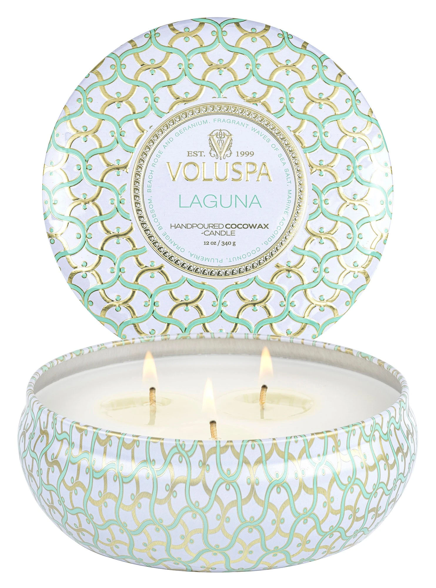 Voluspa Laguna - 3 Wick Tin Candle 5 Voluspa Laguna - 3 Wick Tin Candle - Image 3
