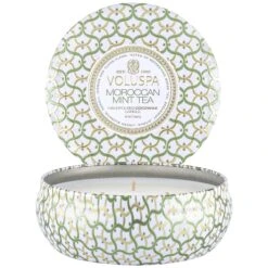 Voluspa Moroccan Mint Tea - 3 Wick Tin Candle 12 Voluspa Moroccan Mint Tea - 3 Wick Tin Candle -Voluspa 8124 2 1 1