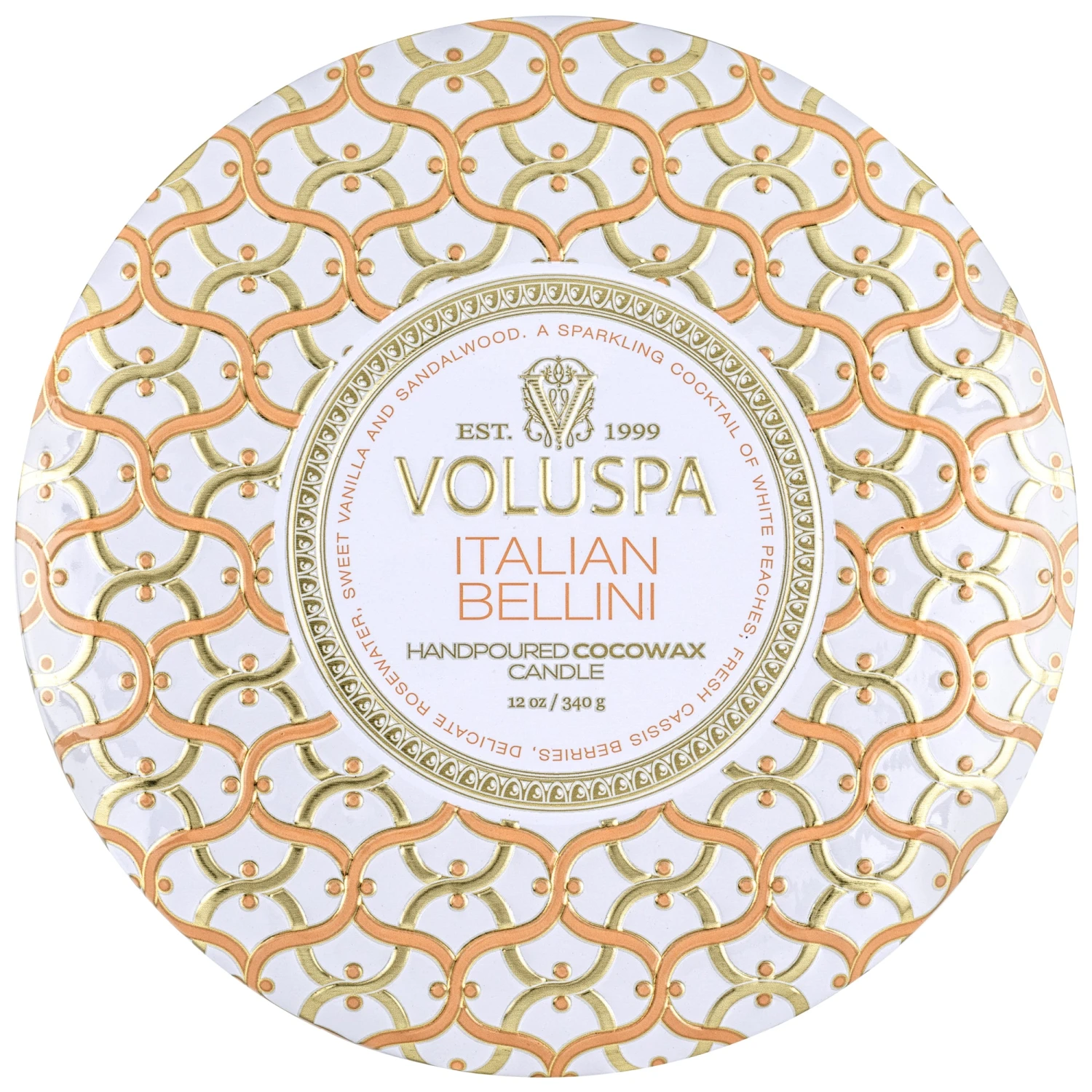 Voluspa Italian Bellini - 3 Wick Tin Candle 3 Voluspa Italian Bellini - 3 Wick Tin Candle