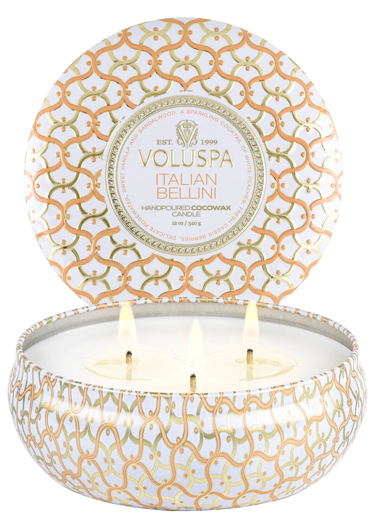 Voluspa Italian Bellini - 3 Wick Tin Candle 5 Voluspa Italian Bellini - 3 Wick Tin Candle - Image 3