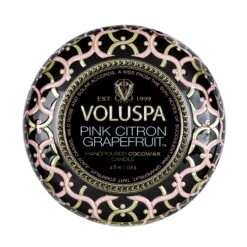 Voluspa Pink Citron Grapefruit - Mini Tin Candle 14 Voluspa Pink Citron Grapefruit - Mini Tin Candle -Voluspa 8215 4