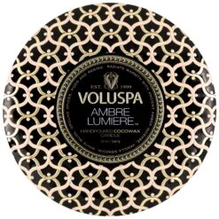 Voluspa Ambre Lumiere - 3 Wick Tin Candle