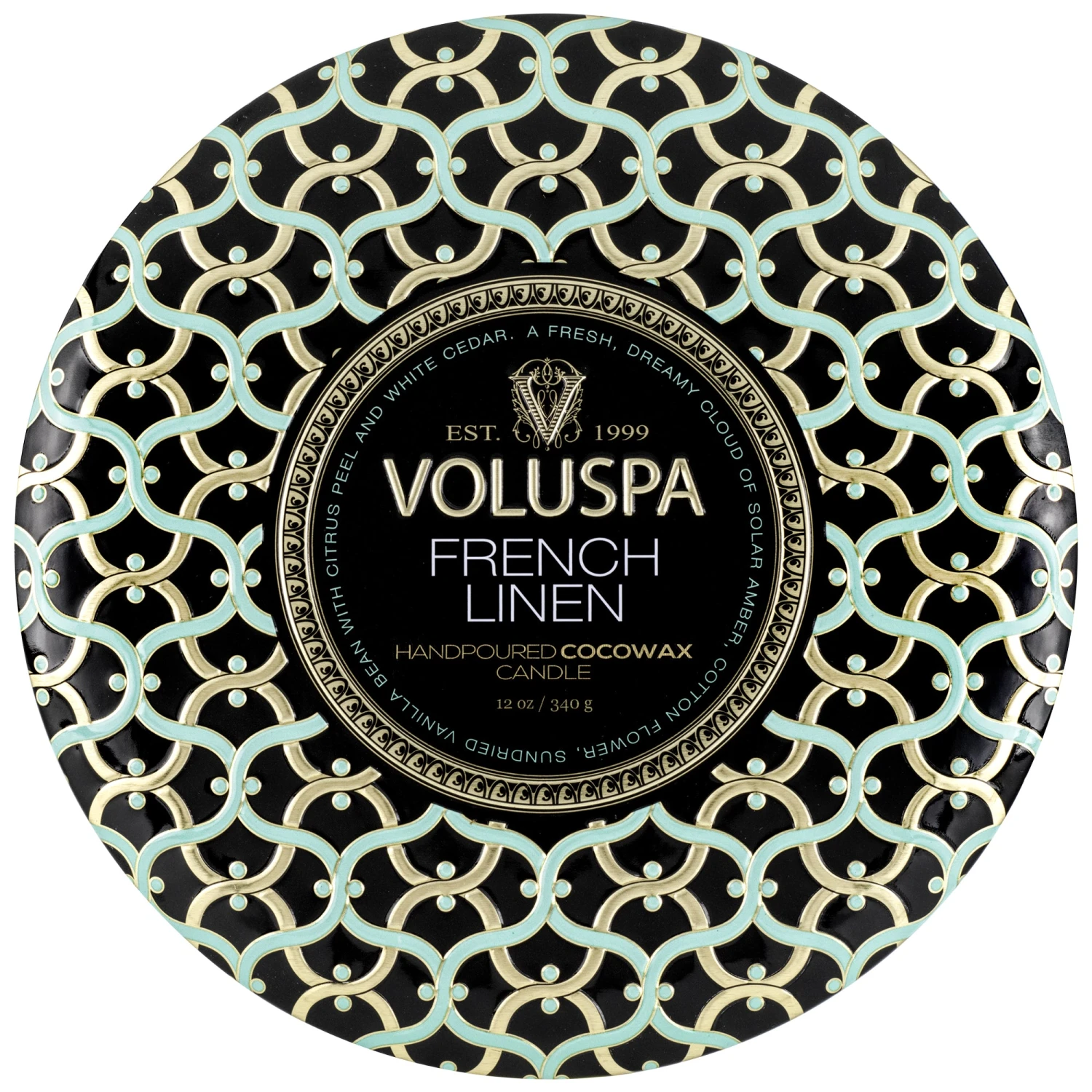 Voluspa French Linen - 3 Wick Tin Candle 3 Voluspa French Linen - 3 Wick Tin Candle