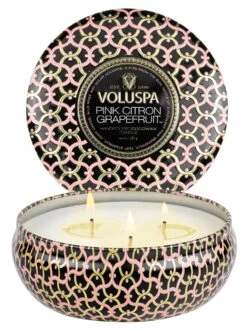 Voluspa Pink Citron Grapefruit - 3 Wick Tin Candle -Voluspa 8225 2