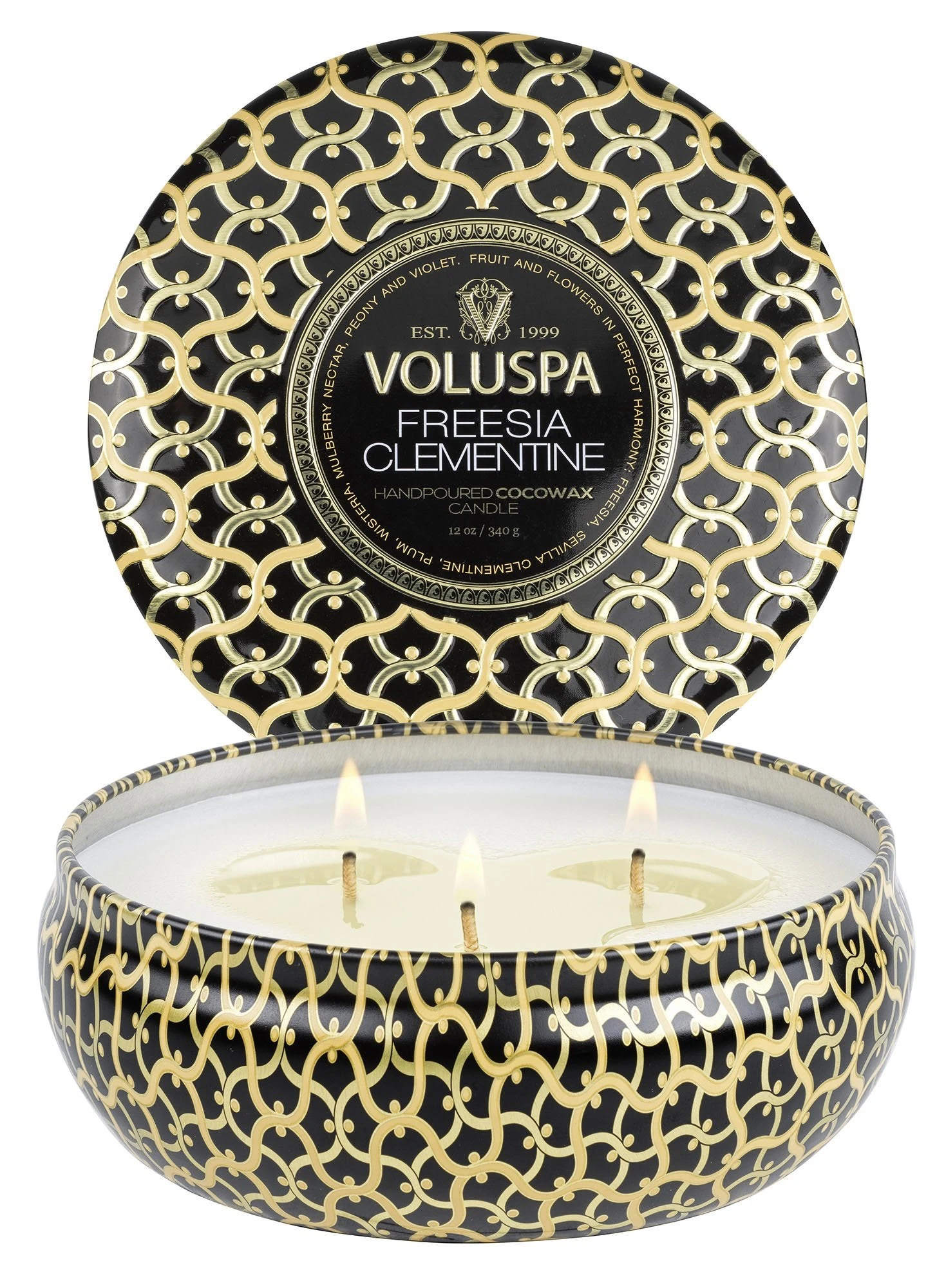 Voluspa Freesia Clementine - 3 Wick Tin Candle 5 Voluspa Freesia Clementine - 3 Wick Tin Candle - Image 3