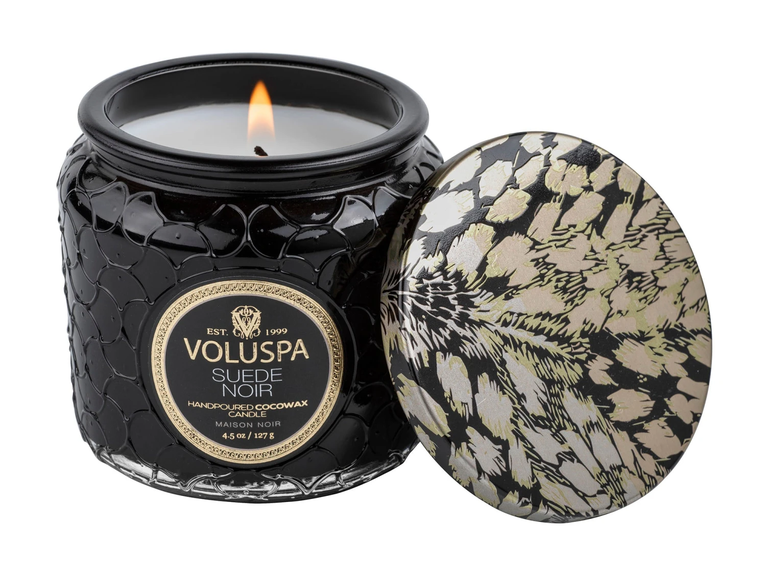 Voluspa Suede Noir - Petite Jar Candle 4 Voluspa Suede Noir - Petite Jar Candle - Image 2