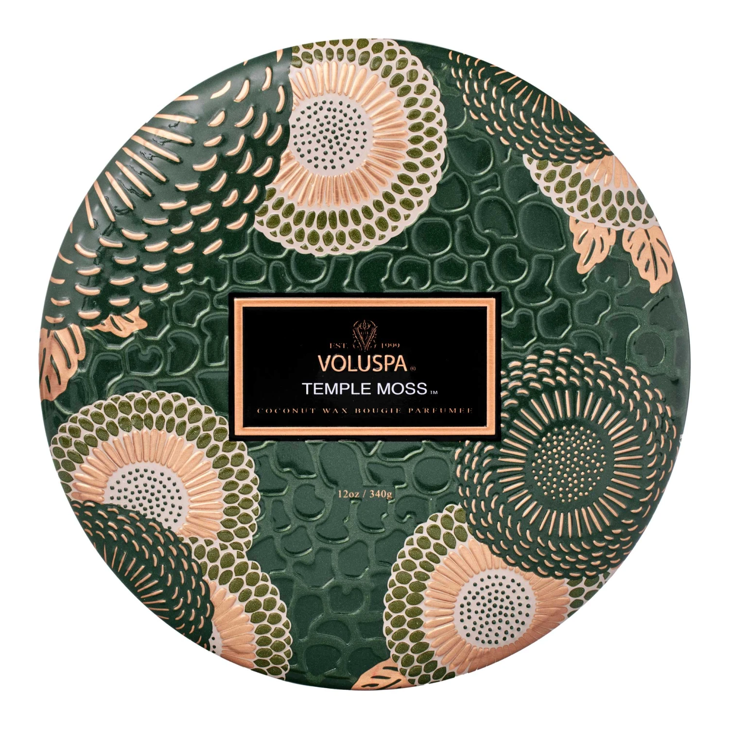 Voluspa Temple Moss - 3 Wick Tin Candle 3 Voluspa Temple Moss - 3 Wick Tin Candle