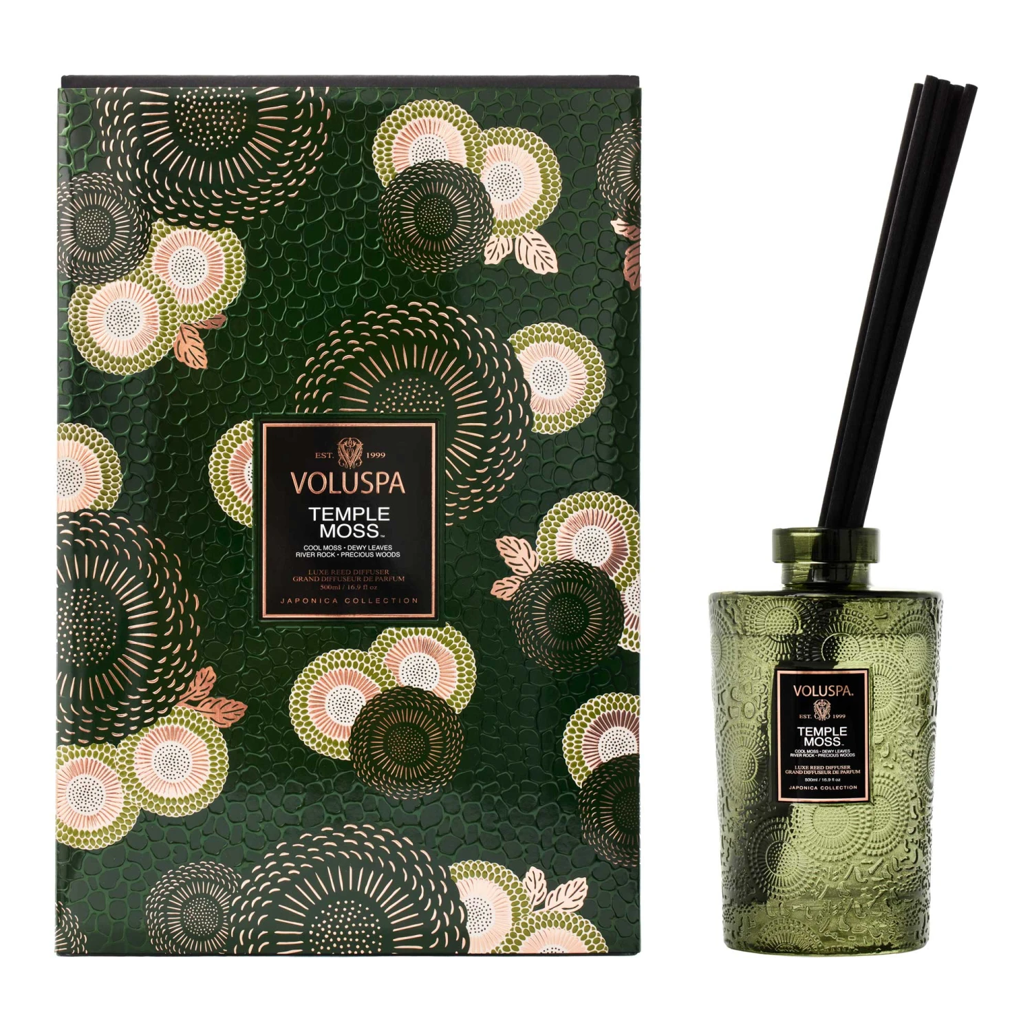 Voluspa Temple Moss - Luxe Reed Diffuser 3 Voluspa Temple Moss - Luxe Reed Diffuser