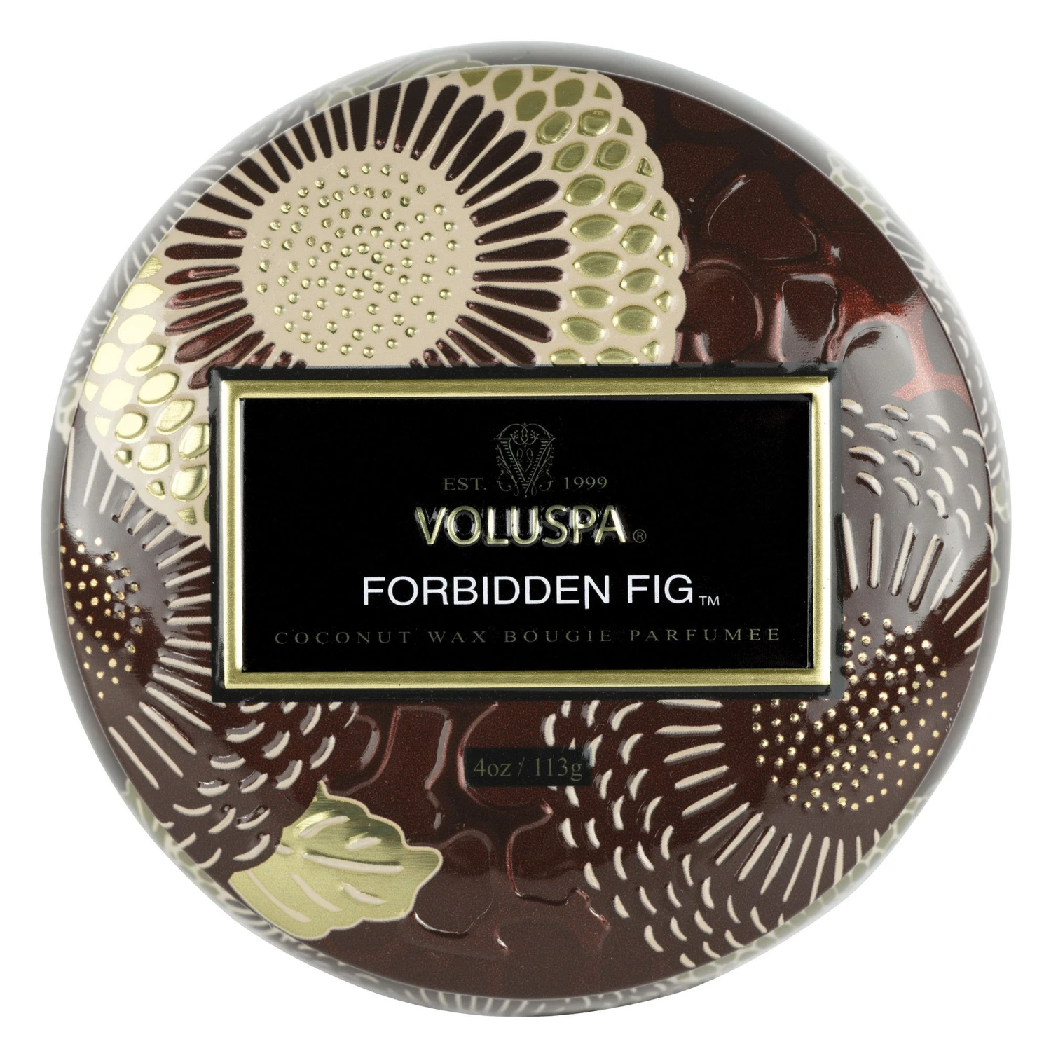 Voluspa Forbidden Fig - Mini Tin Candle 5 Voluspa Forbidden Fig - Mini Tin Candle - Image 3