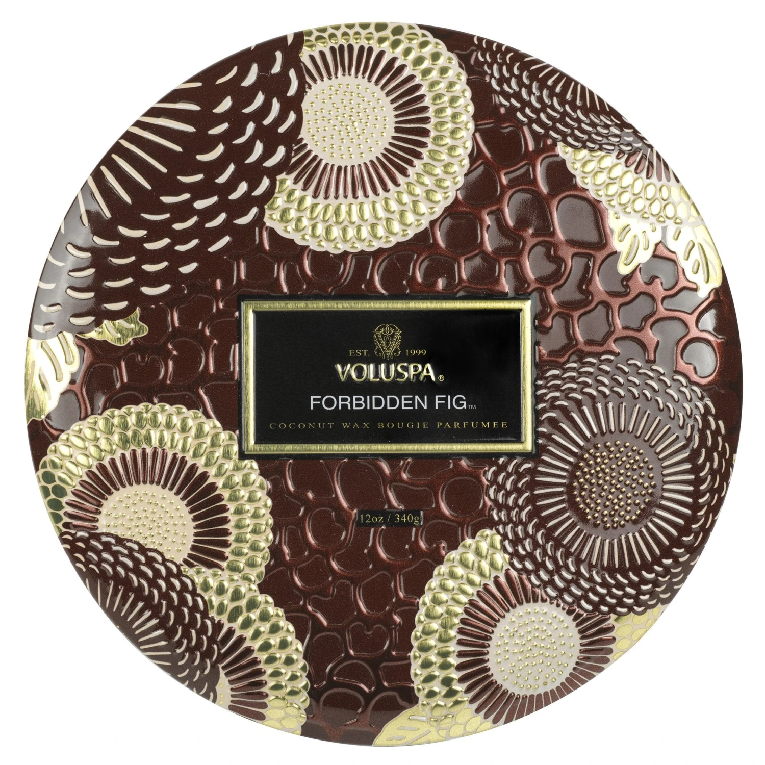 Voluspa Forbidden Fig - 3 Wick Tin Candle 3 Voluspa Forbidden Fig - 3 Wick Tin Candle