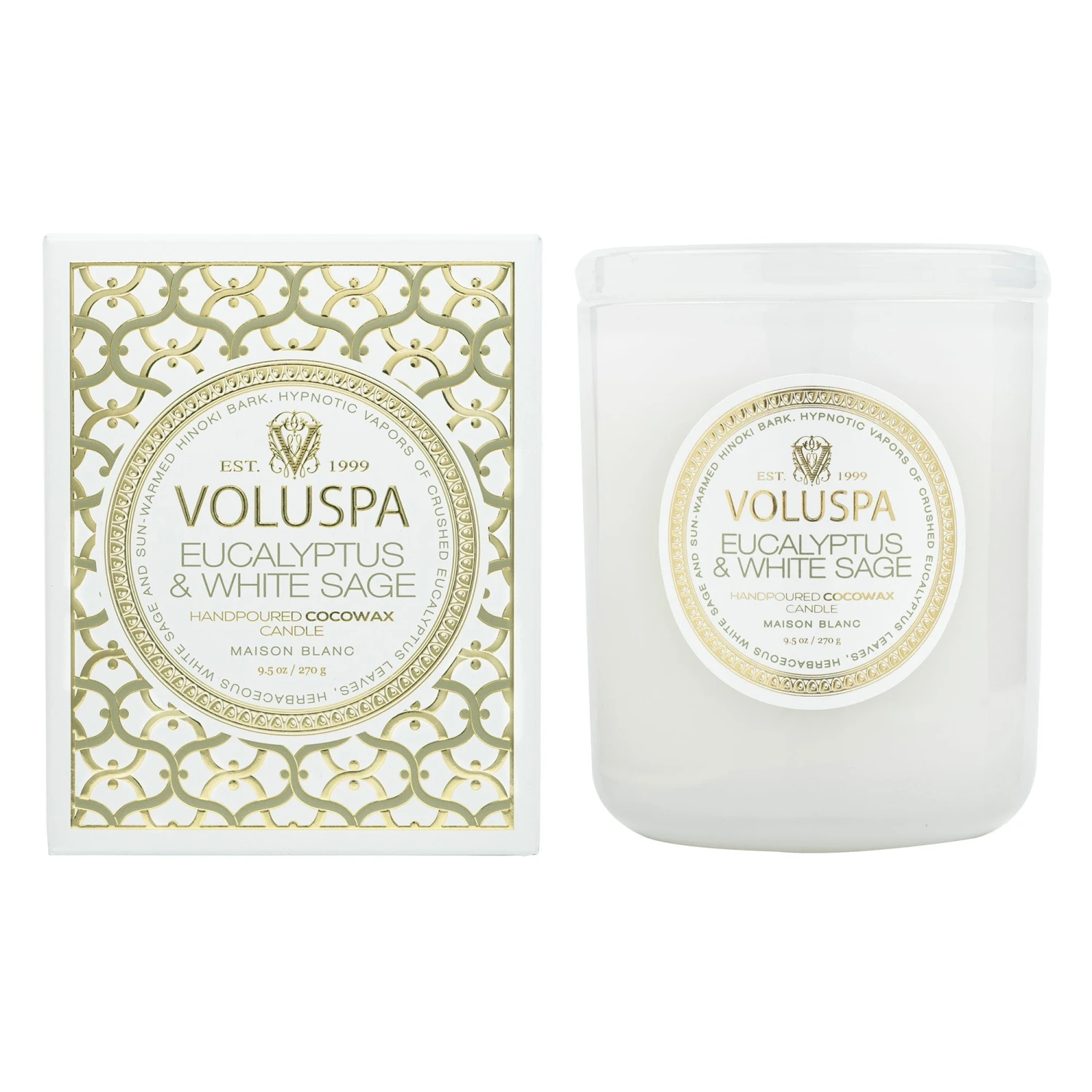 Voluspa Eucalyptus & White Sage - Classic Candle 3 Voluspa Eucalyptus & White Sage - Classic Candle