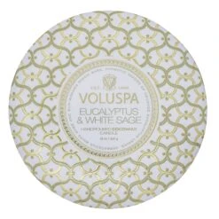 Voluspa Eucalyptus & White Sage - 3 Wick Tin Candle