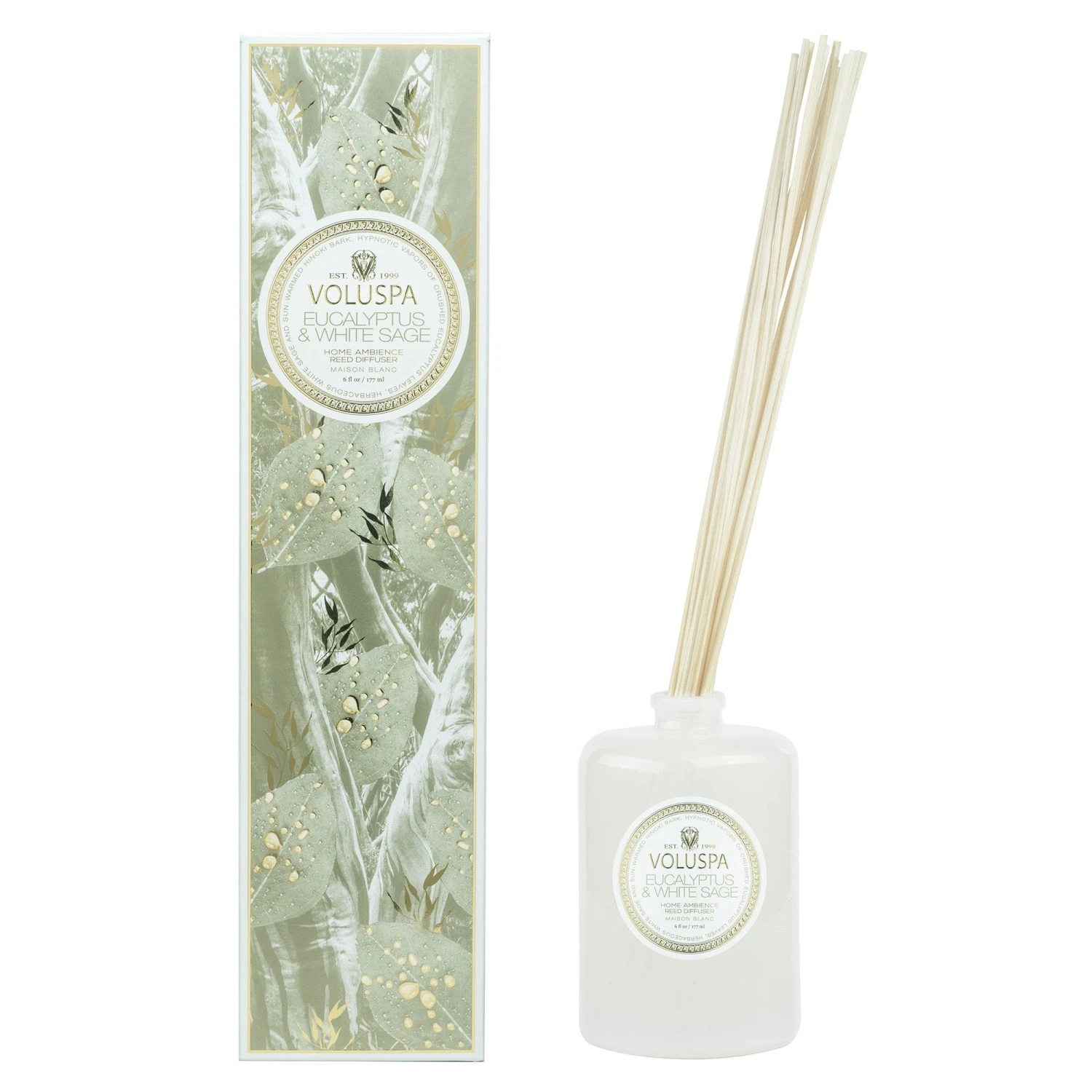 Voluspa Eucalyptus & White Sage - Reed Diffuser 3 Voluspa Eucalyptus & White Sage - Reed Diffuser