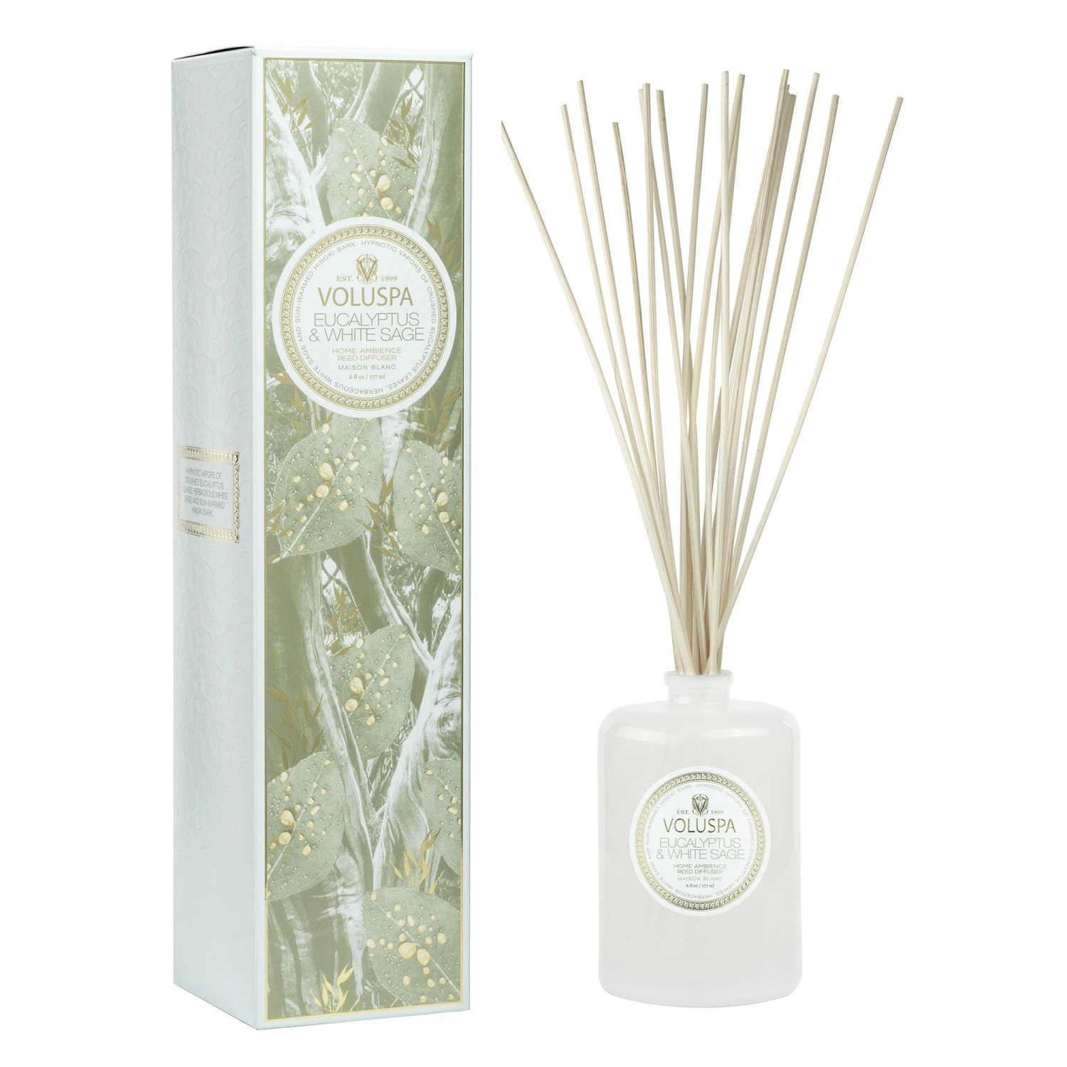 Voluspa Eucalyptus & White Sage - Reed Diffuser 5 Voluspa Eucalyptus & White Sage - Reed Diffuser - Image 3
