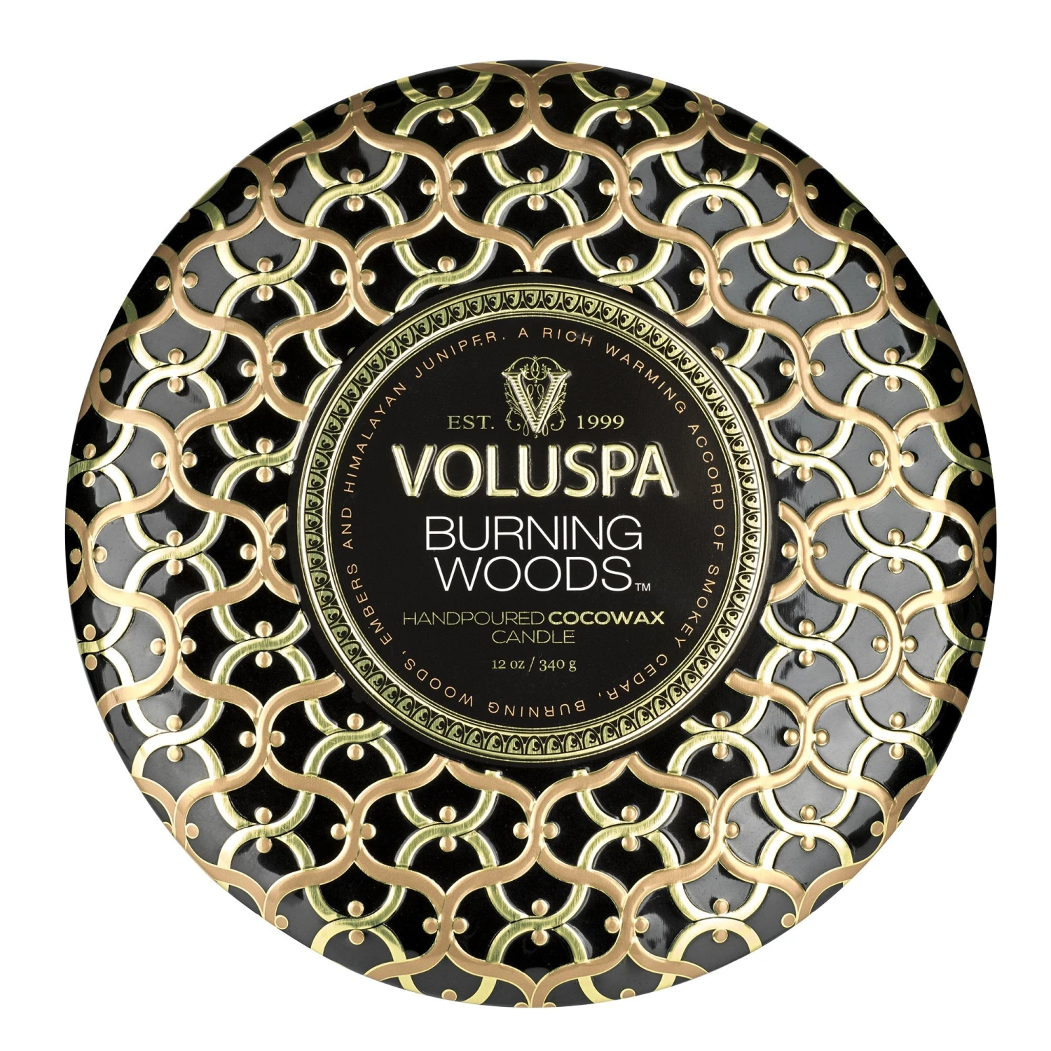 Voluspa Burning Woods - 3 Wick Tin Candle 3 Voluspa Burning Woods - 3 Wick Tin Candle