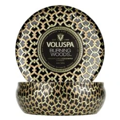 Voluspa Burning Woods - 3 Wick Tin Candle 13 Voluspa Burning Woods - 3 Wick Tin Candle -Voluspa FA21 PRopt 8227 004