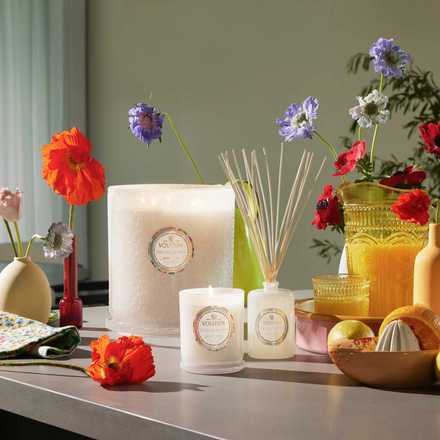 Voluspa Wildflowers - 5 Wick Hearth Candle 4 Voluspa Wildflowers - 5 Wick Hearth Candle - Image 2