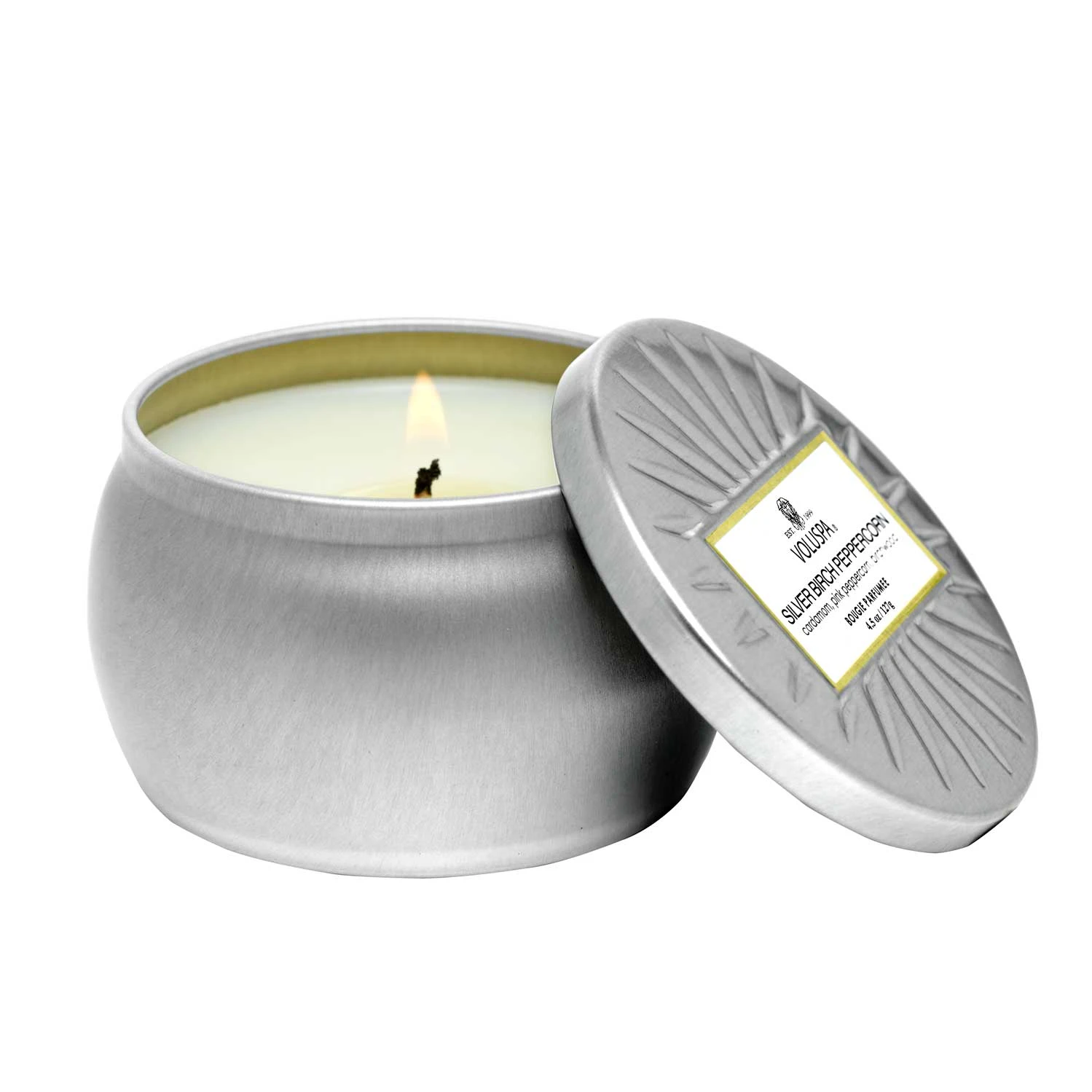 Voluspa Silver Birch Peppercorn - Mini Tin Candle 3 Voluspa Silver Birch Peppercorn - Mini Tin Candle