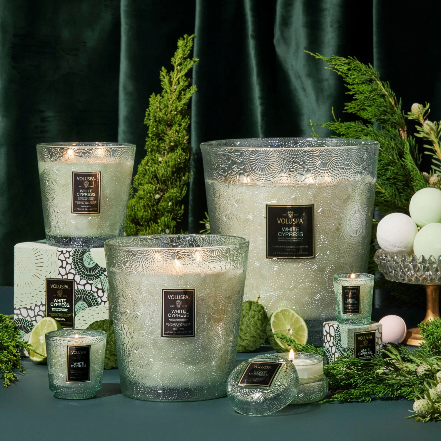 Voluspa White Cypress - Petite Pedestal Candle 4 Voluspa White Cypress - Petite Pedestal Candle - Image 2