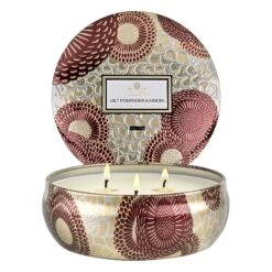 Voluspa Gilt Pomander & Hinoki - 3 Wick Tin Candle
