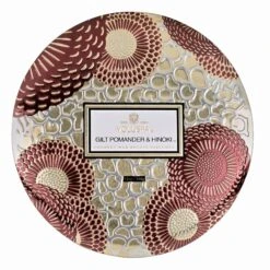 Voluspa Gilt Pomander & Hinoki - 3 Wick Tin Candle 10 Voluspa Gilt Pomander & Hinoki - 3 Wick Tin Candle -Voluspa HO21 PRopt 73216 002