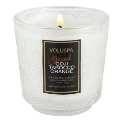 Voluspa Spiced Goji Tarocco Orange - Petite Pedestal Candle