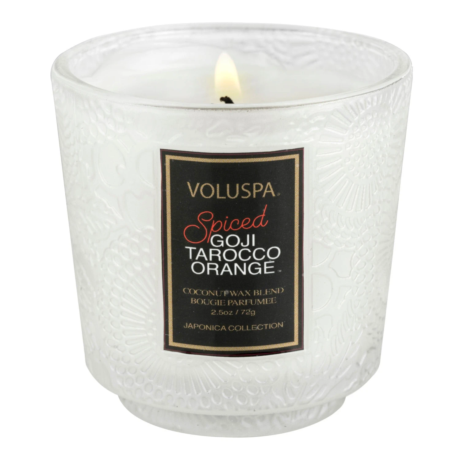 Voluspa Spiced Goji Tarocco Orange - Petite Pedestal Candle 3 Voluspa Spiced Goji Tarocco Orange - Petite Pedestal Candle