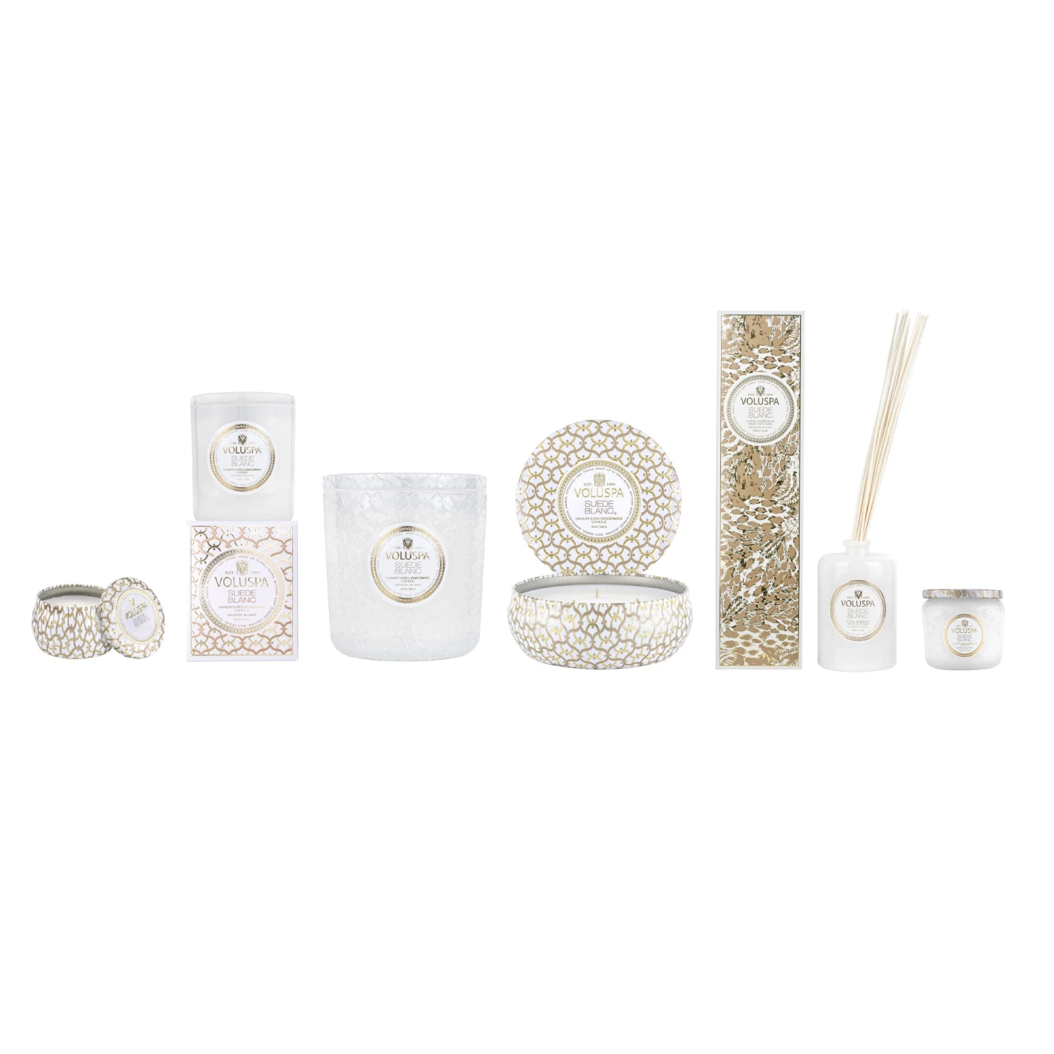 Voluspa Suede Blanc - Mini Tin Candle 8 Voluspa Suede Blanc - Mini Tin Candle - Image 6