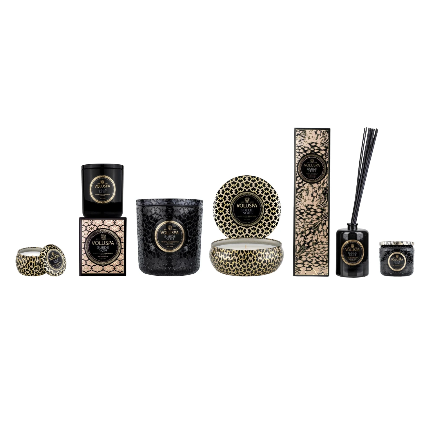 Voluspa Suede Noir - Mini Tin Candle 9 Voluspa Suede Noir - Mini Tin Candle - Image 7