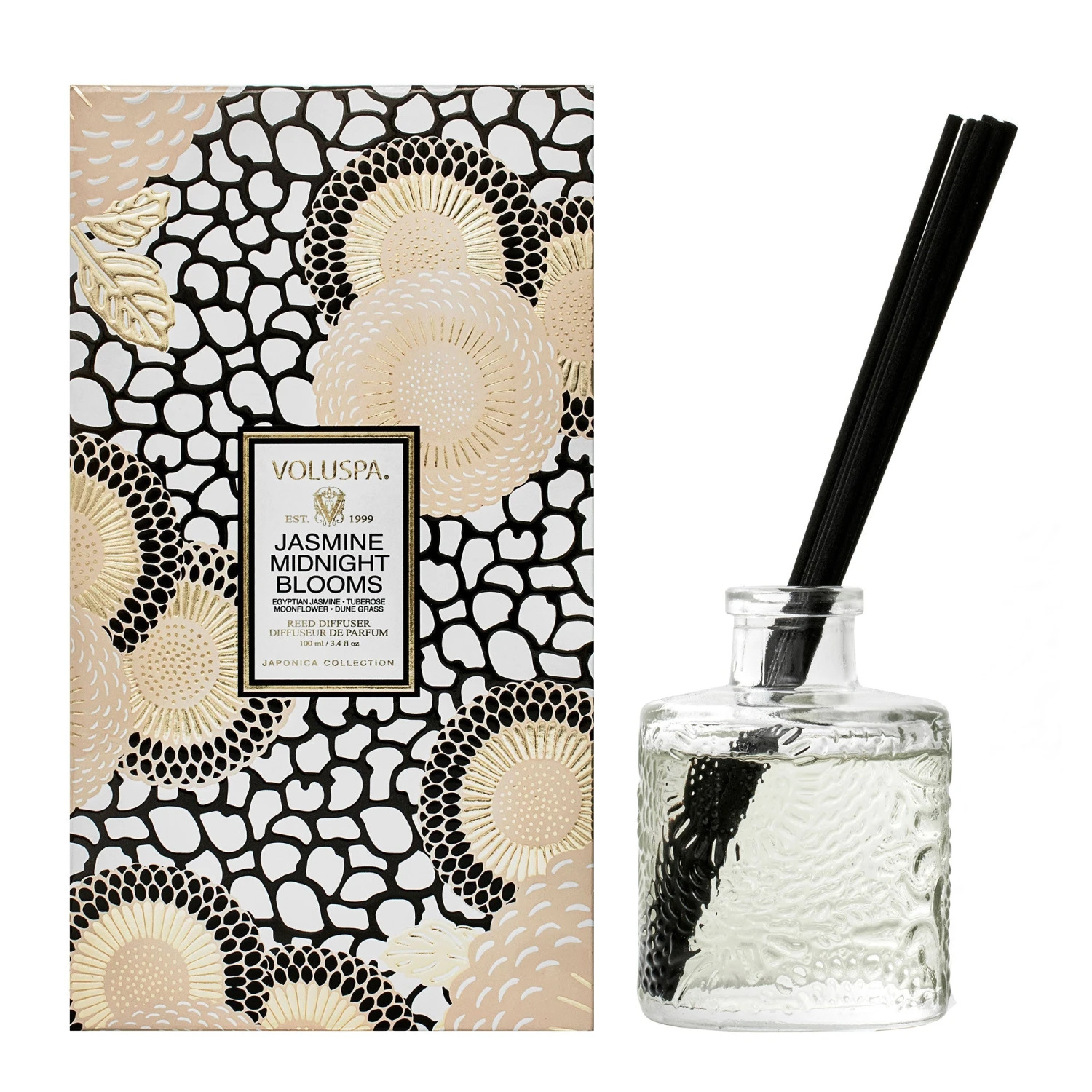 Voluspa Jasmine Midnight Blooms - Reed Diffuser 3 Voluspa Jasmine Midnight Blooms - Reed Diffuser