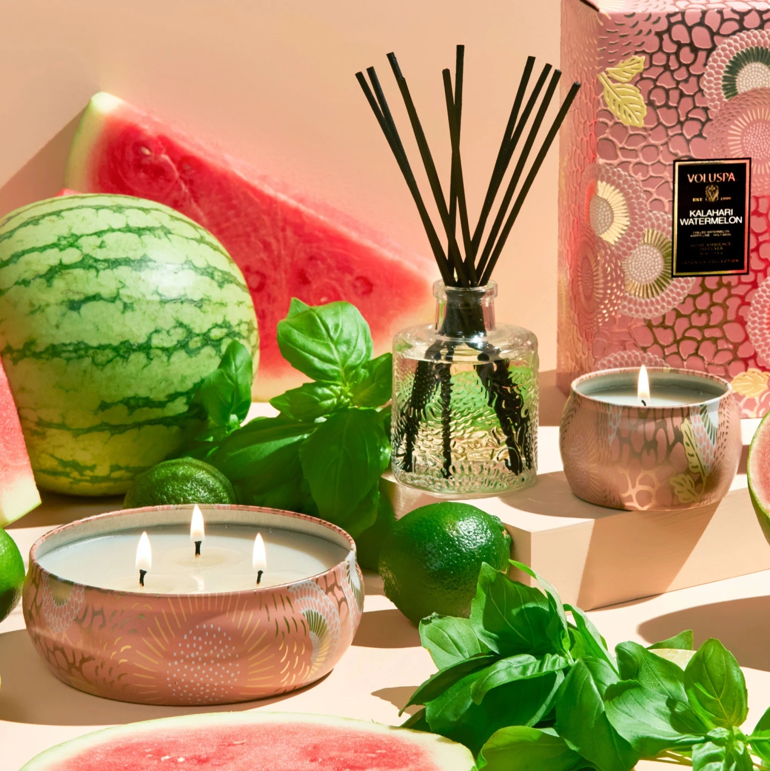 Voluspa Kalahari Watermelon - 3 Wick Tin Candle 5 Voluspa Kalahari Watermelon - 3 Wick Tin Candle - Image 3