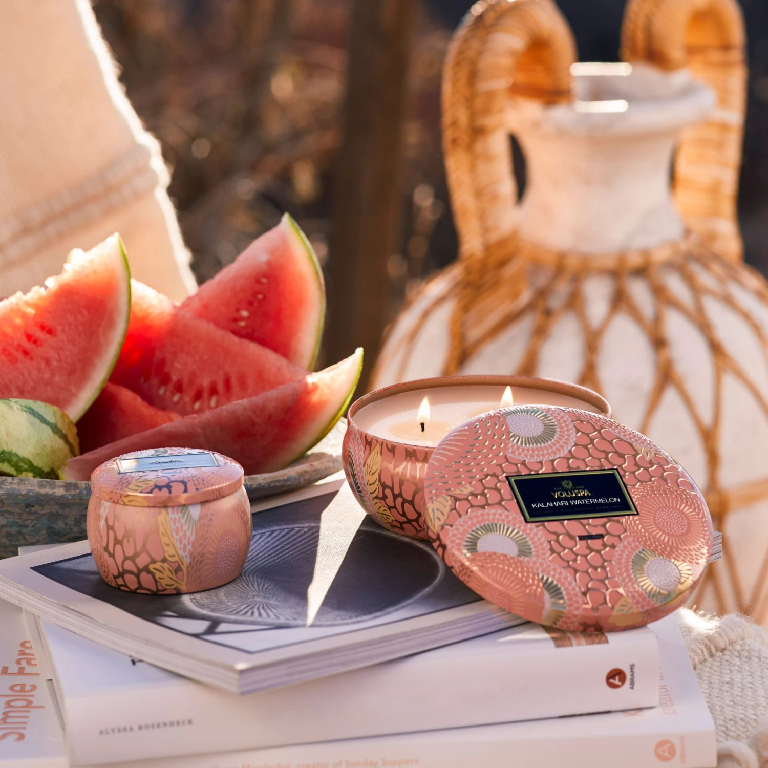 Voluspa Kalahari Watermelon - 3 Wick Tin Candle 4 Voluspa Kalahari Watermelon - 3 Wick Tin Candle - Image 2