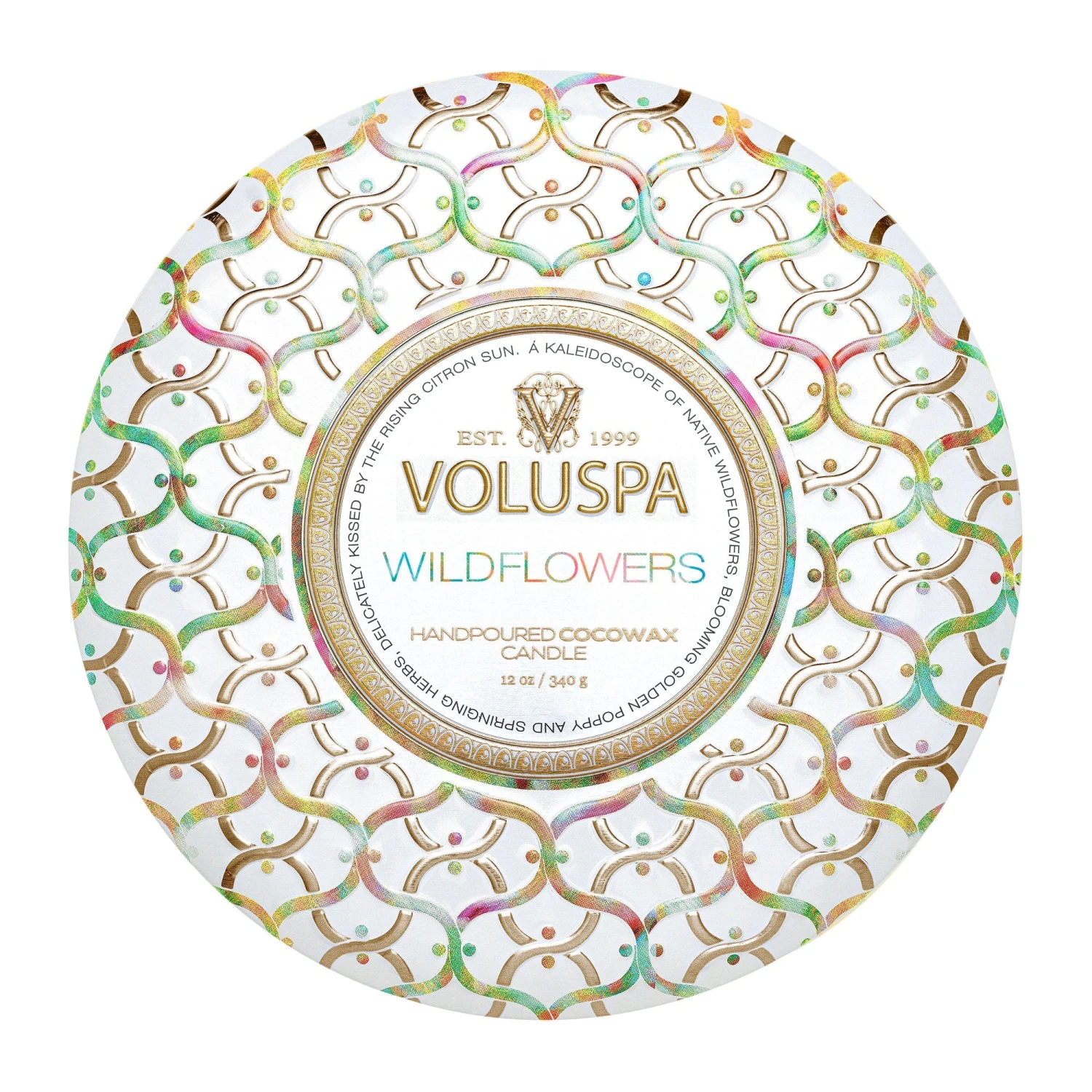 Voluspa Wildflowers - 3 Wick Tin Candle 3 Voluspa Wildflowers - 3 Wick Tin Candle