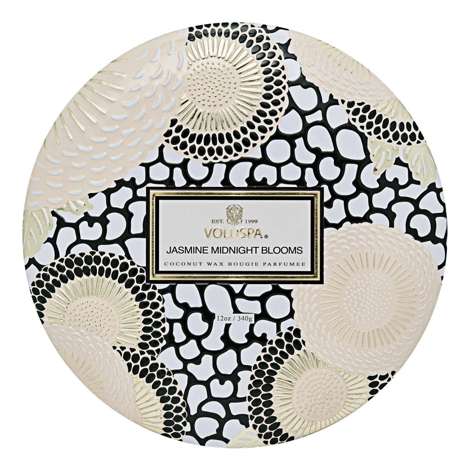 Voluspa Jasmine Midnight Blooms - 3 Wick Tin Candle 3 Voluspa Jasmine Midnight Blooms - 3 Wick Tin Candle