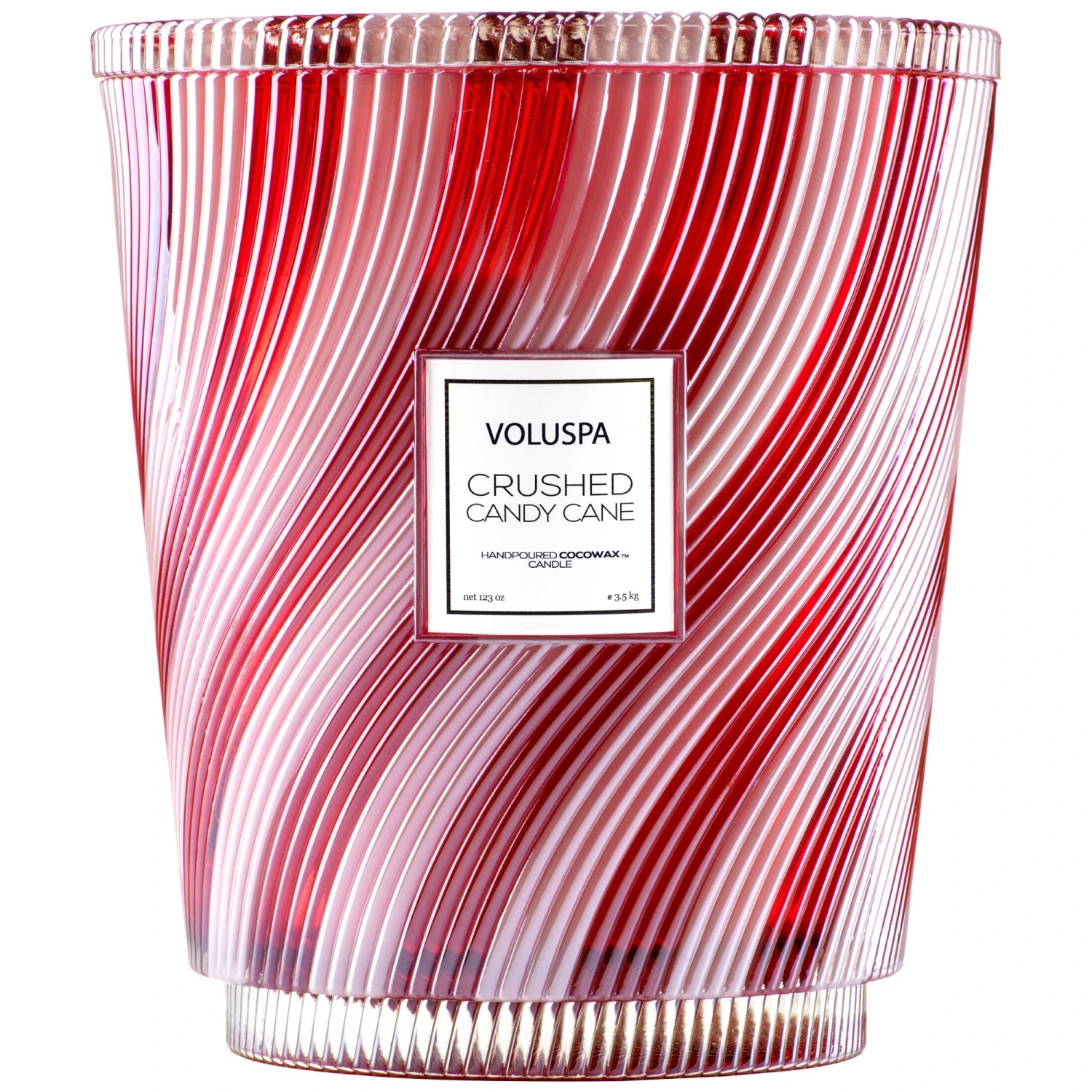 Voluspa Crushed Candy Cane - Limited Edition Hearth 5 Wick Glass Candle 3 Voluspa Crushed Candy Cane - Limited Edition Hearth 5 Wick Glass Candle