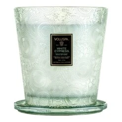 Voluspa White Cypress - 3 Wick Hearth Candle 7 Voluspa White Cypress - 3 Wick Hearth Candle -Voluspa spiced goji tarocco orange 3 wick hearth glass candle white cypress 3 2905
